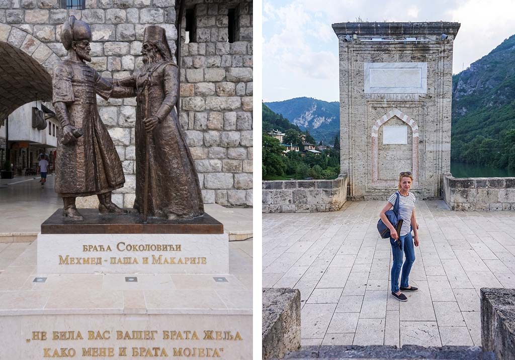 most na drinie i rzeźba przy Andrićgradzie