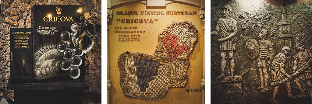 płaskorzeźby i pomniki w mołdawskiej winiarni