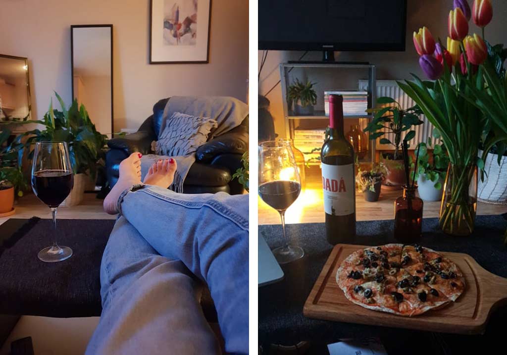 pizza wino i odpoczynek